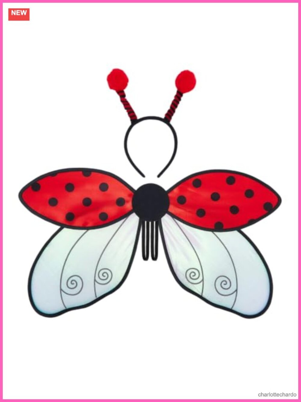 Ladybug Bumble Bee Wings Headband Costume Accessory Set Organza